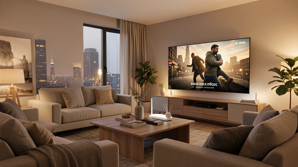 Streaming 4K connexion - TV grand écran avec Netflix en Ultra HD